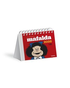 CALENDARIO ESCRITORIO MAFALDA 2026 ROJO