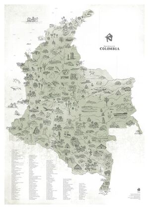 AFICHE MAPA DE COLOMBIA MONICA NARANJO NOMADA